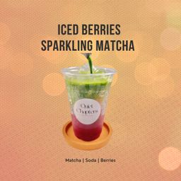 Iced Strawberries Soda Matcha