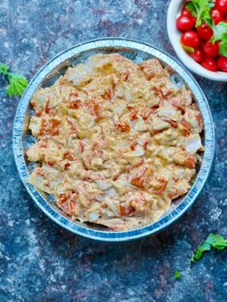 Salmon, Kani, Ebiko Sushi Bake