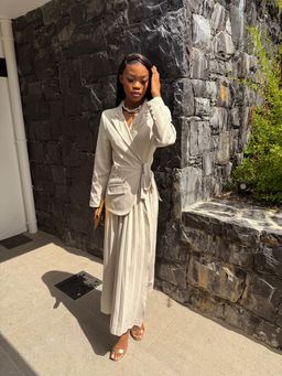 Chic pleat Blazer ensemble 