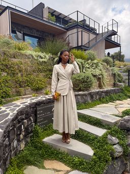 Chic pleat Blazer ensemble 