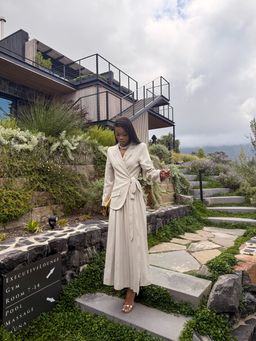 Chic pleat Blazer ensemble 