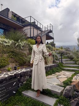 Chic pleat Blazer ensemble 