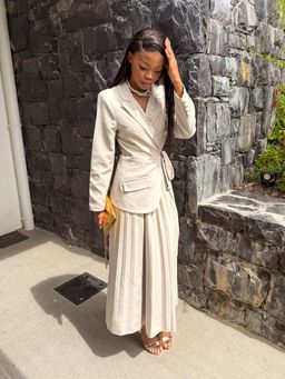 Chic pleat Blazer ensemble 