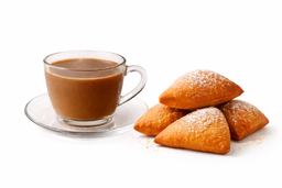 Coffee Karak with 3 Mandazi | كرك بالقهوة مع ٣ مندازي