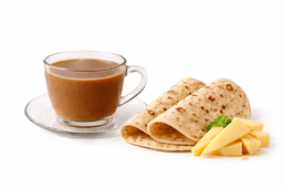Coffee Karak with 2 Chappati and Cheese | كرك بالقهوة مع ٢ تشباني بالجبن