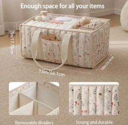 Floral Diaper Caddy Basket | سلة حفاضات الأطفال الزهرية