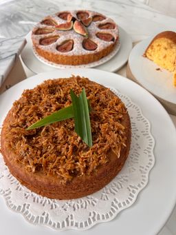 Slice of home baked cake