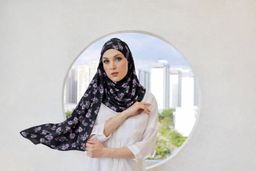 Floral Matte Satin Square Scarf Vol.1