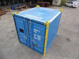 Contenedor marítimo de 10 pies – De segunda mano (azul/amarillo)