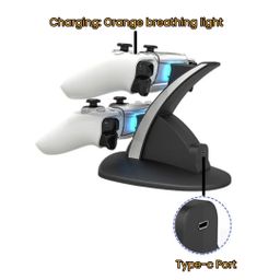 Base de carregamento duplo com LED para comandos PS5 DualSense