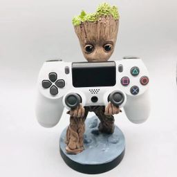 Suporte para acessórios de jogos e celular Cable Guys Toddler Groot, compatível com a maioria dos controles de jogos (Xbox, PlayStation, Nintendo Switch) e celulares
