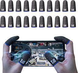 Luva de Dedo Profissional de Fibra de Carbono para Jogos Mobile, 18 Pinos, Personalizável com Logotipo, Mais Vendida, Respirável e à Prova de Suor para Tela Sensível ao Toque