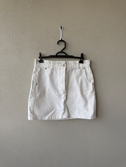 Pollera de Jean Blanca - MANGO