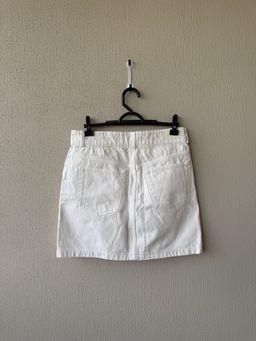 Pollera de Jean Blanca - MANGO