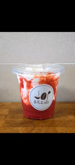 iced strawberry latte (no coffee)