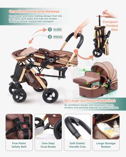 4 in 1 NEW BAS STROLLER High Spec 