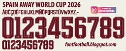 Font Vector Spain Away World Cup 2026 kit