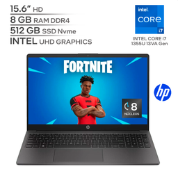 HP 250 G10 / INTEL Core i7 1355U 13Va Generación / RAM 8 GB DDR4 / SSD 512 GB Nvme / 15.6" HD