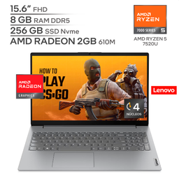 LENOVO V15 G4 AMN / AMD RYZEN 5 7520U / RAM 8 GB DDR5 / SSD 256 GB Nvme / 15.6" FHD 1080P / WINDOWS 11