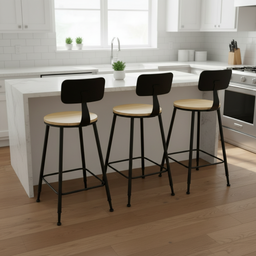 10500140 - WOODEN BAR STOOL (ROUND)
