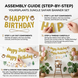 Happy Birthday Backdrop – Jungle \ Animals theme Cutouts 