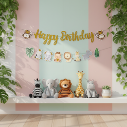 Happy Birthday Backdrop – Jungle \ Animals theme Cutouts 