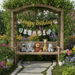 Happy Birthday Backdrop – Jungle \ Animals theme Cutouts 