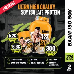 BAAM!!™ ISO-SOY Plant Protein Isolate (5lb / 2.3kg) | 30g Soy Isolate Protein • Vegan • Lactose-Free • Lab-Tested Premium Plant Protein [VX