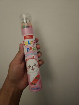 Colour pencil tube 12pc - pink tube