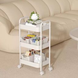 10500049 - 3 LAYER STEEL TROLLEY (WHITE)