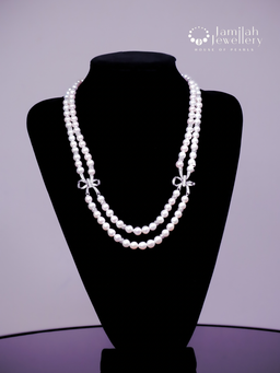 62cm Double Layer White Necklace