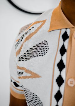 Tribal knit polo