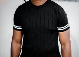 Stripped crewneck rib tee