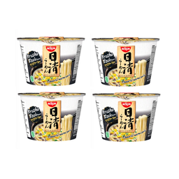 NISSIN Japanese Ramen Bowl Kyushu Black 110g x 4