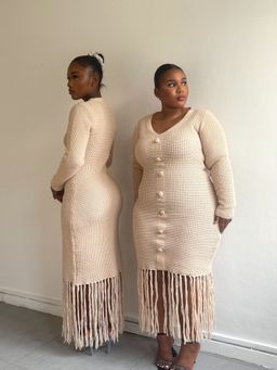 Tassel cardigan dress