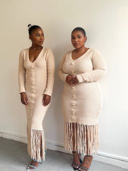 Tassel cardigan dress