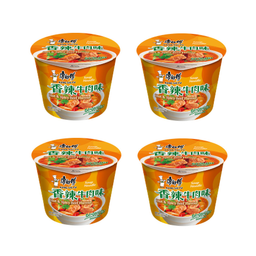 KANGSHIFU Instant Noodles Hot & Spicy Beef Bowl 4 x 108g