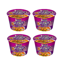 KANGSHIFU Instant Noodles Pickled Vegetable Beef Bowl 4 x 122g