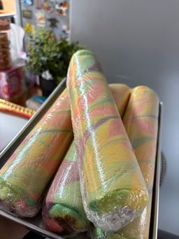 Rainbow Swiss Roll - Vanilla Ice Cream