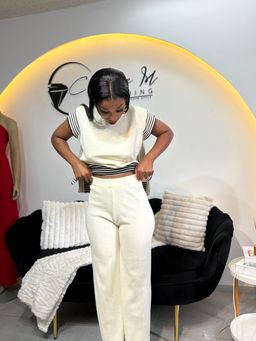 Contrast striped co ord