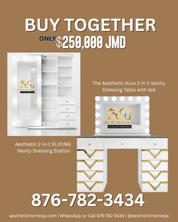 The Aesthetic Aura 2-in-1 Vanity Table