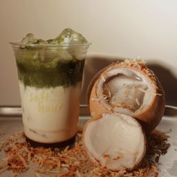 iced toasted coconut matcha