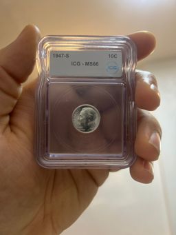 Roosevelt Dime 1947-S MS66 – Silver Coin | USA (ICG Graded)