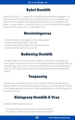 Die Heilige Gees – My Helper 4 weke se kinderkerklesse vir laerskool kinders