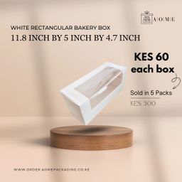 White Rectangular Bakery Boxes - 5 Pack  