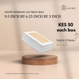 Kraft White Window Lid Treat Boxes - 5 Pack 