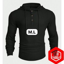 kaos Hoodie wafle kancing 