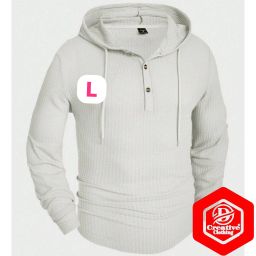 kaos Hoodie wafle kancing 