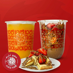 combo Waffel chocolate Cup + Orange fresh S | كومبو وافل شوكلت فراولة + عصير برتقال صغير