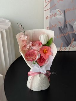 3 Stalk Soap Flower Mixed Bouquet 